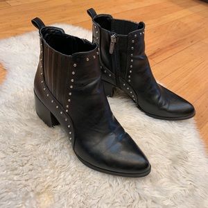 Studded black booties, size 8.5